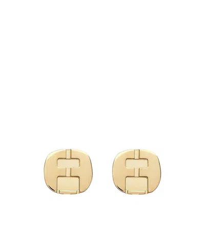 Ferragamo Double F-pattern Earrings In Golden