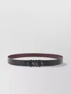 Ferragamo Salvatore  Man's Bicolor Leather Belt With Logo Buckle