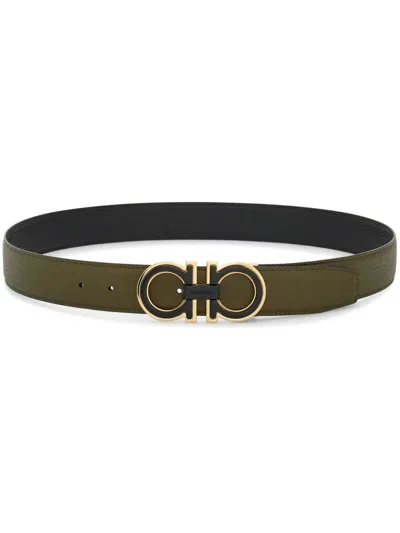 FERRAGAMO FERRAGAMO DOUBLE FINISH BUCKLE REVERSIBLE GANCINI BELT