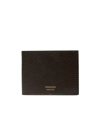 Ferragamo Double-fold Wallet In Black