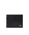 Ferragamo Double-fold Wallet In Black