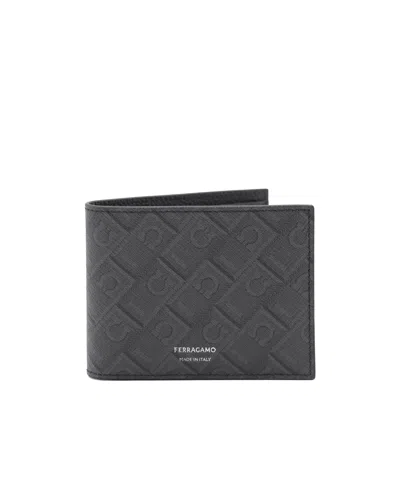 Ferragamo Double-fold Wallet In Black