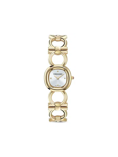 Ferragamo Double Gancini 25mm In Yellow Gold