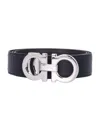 Ferragamo Double Gancini Adjustable And Reversible Leather Belt
