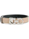 Ferragamo Double Gancini Belt In Neutrals