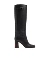 Ferragamo Woman Boot Black Size 8 Leather In Black