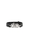 Ferragamo Double Gancini Bracelet In Black
