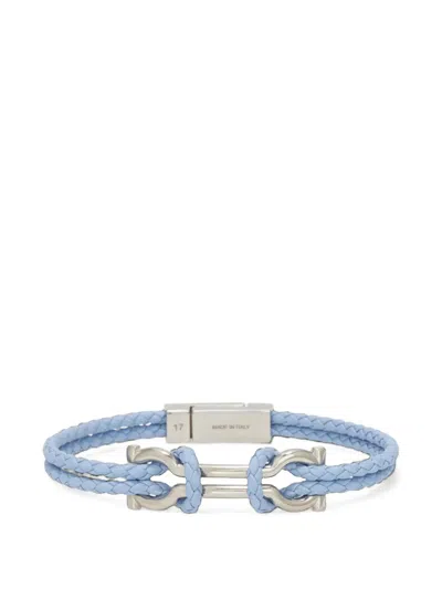 Ferragamo Double Gancini Bracelet (18 Cm) In Silver