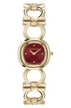 Ferragamo Double Gancini 25mm In Yellow Gold