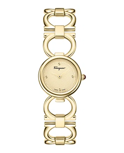 Ferragamo Double Gancini Bracelet Watch In Gold