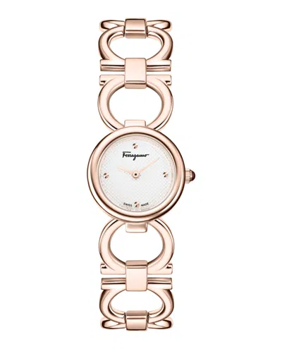 Ferragamo Double Gancini Bracelet Watch In Gold