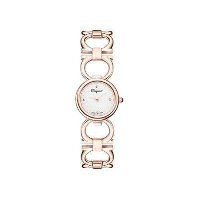 Pre-owned Ferragamo Double Gancini Bracelet Watch 'rosegold' | Pink | Women's Size Onesize