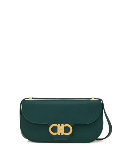 FERRAGAMO DOUBLE GANCINI CROSS BODY BAG