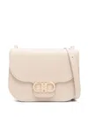 Ferragamo Double Gancini Cross Body Flap Bag In Nude & Neutrals
