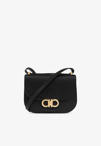 FERRAGAMO DOUBLE GANCINI CROSSBODY BAG