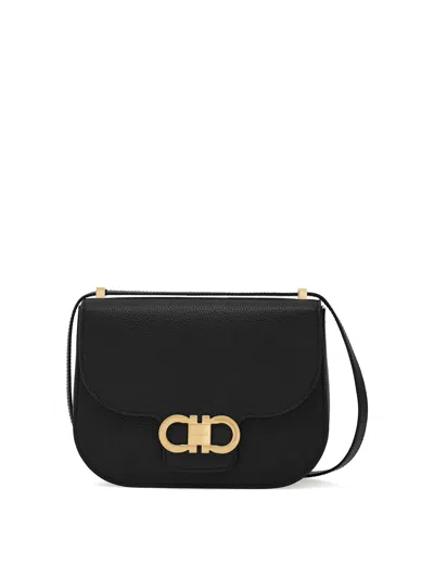 Ferragamo Double Gancini Crossbody Flap Bag In Pattern