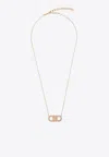Ferragamo Double Gancini Crystal Pendant Necklace In Gold