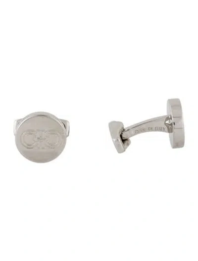 Pre-owned Ferragamo Double Gancini Cufflinks In Multi