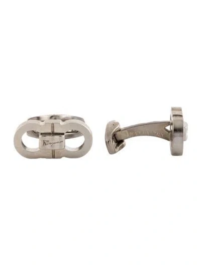 Pre-owned Ferragamo Double Gancini Cufflinks In Multicolor