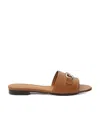 Ferragamo Beechwood Brown Double Gancini Sandals In Brown