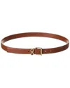 Ferragamo Double Gancini Leather Belt In Brown