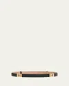 Ferragamo Double Gancini Leather Belt In Nero Naturale Beige Tortora