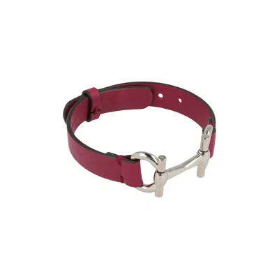 Pre-owned Ferragamo Double Gancini Leather Bracelet 'red' | Men's Size Onesize