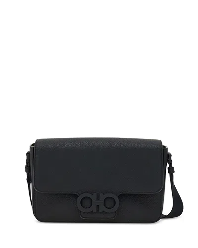 Ferragamo Double Gancini Leather Shoulder Bag