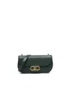 Ferragamo Double Gancini Mini Shoulder Bag In Green