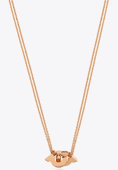 Ferragamo Double Gancini Pendant Chain Necklace In Pink