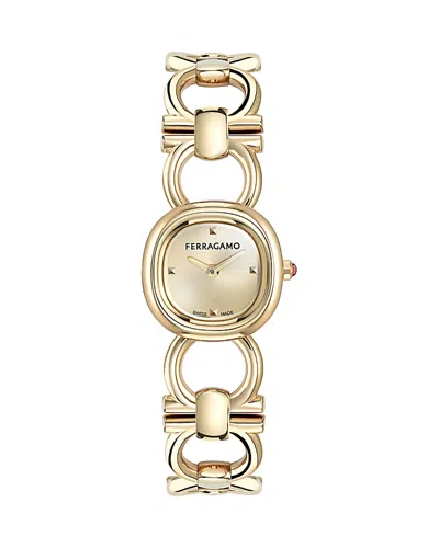 Ferragamo Montre Double Gancini Mini Jaune In Gold
