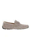 Ferragamo Byte Suede Driving Loafer In Nude