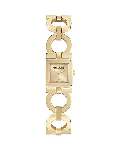 Ferragamo Double Gancini Watch, 19mm In Gold