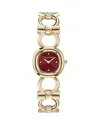 Ferragamo Double Gancini 25mm In Red/gold