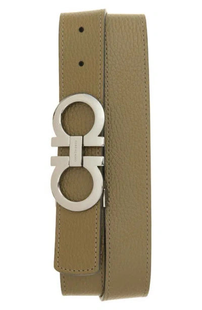 Ferragamo Double Gancio Belt In Green