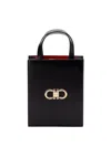 Ferragamo `double Gancio Bicolor` Mini Bag In Black  