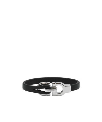 Ferragamo Double Gancio Bracelet In Black
