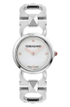 Ferragamo Double Gancini Stud Bracelet Watch In Stainless Steel