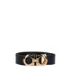 Ferragamo Double Gancio Buckle Belt In Black