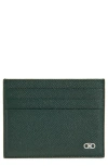 Ferragamo Double Gancio Calfskin Leather Card Case