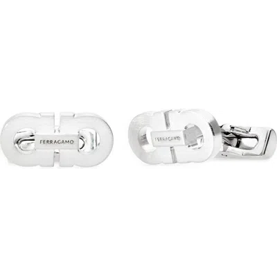Ferragamo Double Gancio Cuff Links In Metallic