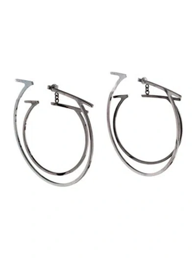Pre-owned Ferragamo Double Gancio Hoop Earrings In Multi