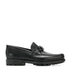 Ferragamo Double Gancio Horsebit Loafers In Black