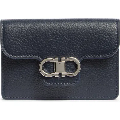 Ferragamo Double Gancio Key Holder In Blue