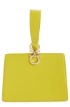 Ferragamo Double Gancio Leather Mini Clutch In Yellow