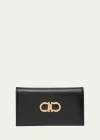 Ferragamo Mini Double Gancio Leather Shoulder Bag In Nero