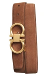 Ferragamo Double Gancio Suede Belt