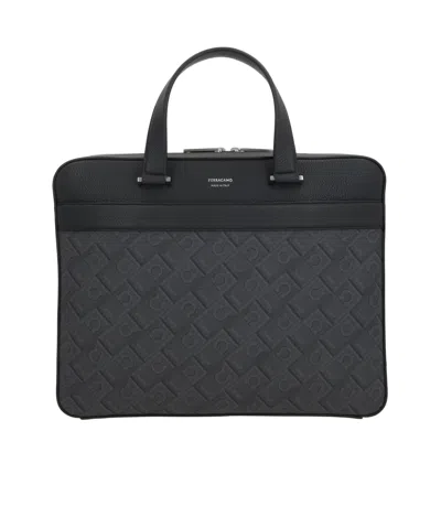 FERRAGAMO DOUBLE HANDLE BUSINESS BAG