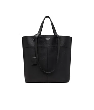 Ferragamo Men's Items Reversible Calfskin Tote Bag In Nero/nero Grigio