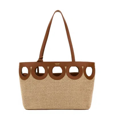 Ferragamo Double Handle Tote Bag In Brown